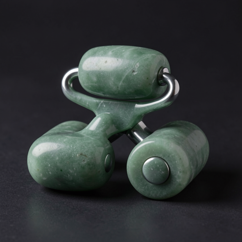 Double Roller Facial Massager — Jade Stone