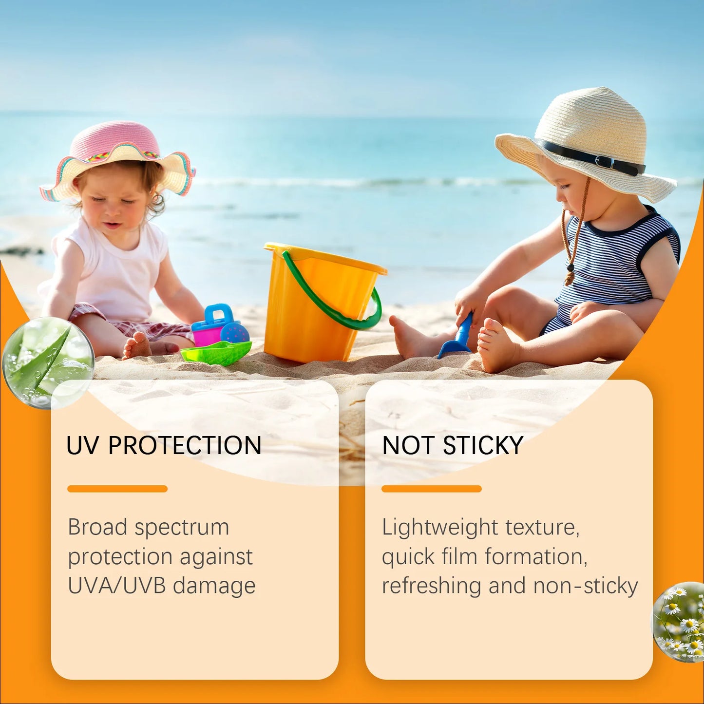 SPF 50+ Children Mild Sunscreen Cream Not Irritating Prevent UVA/UVB Sunburn Refresh Moisturize Nourish Children Sunscreen Cream