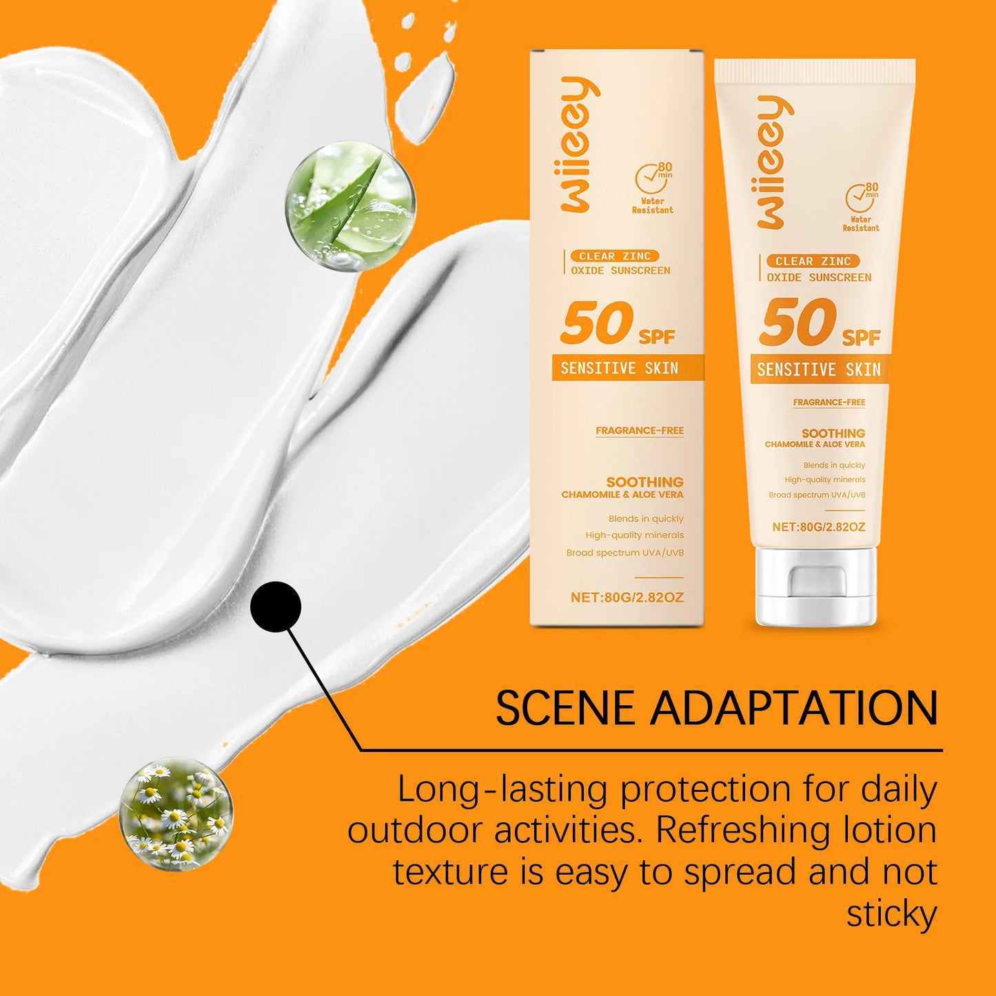 SPF 50+ Children Mild Sunscreen Cream Not Irritating Prevent UVA/UVB Sunburn Refresh Moisturize Nourish Children Sunscreen Cream