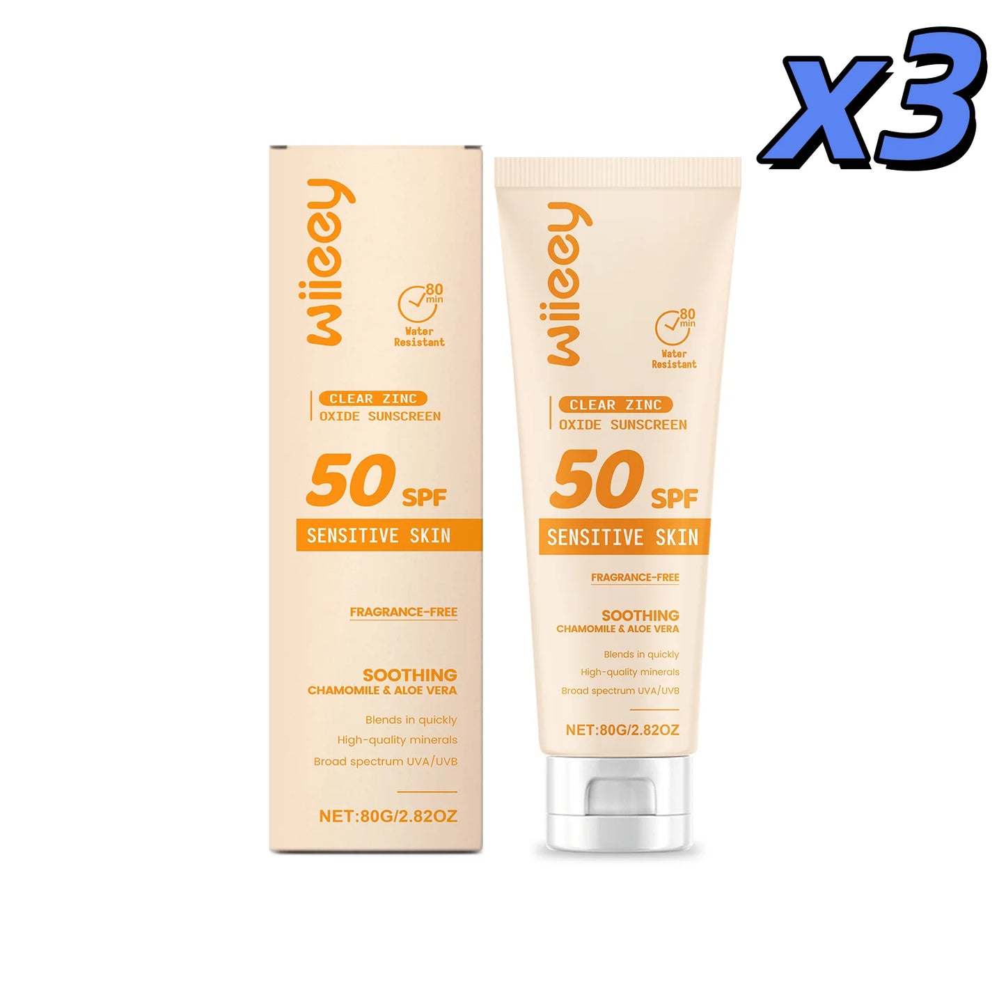 SPF 50+ Children Mild Sunscreen Cream Not Irritating Prevent UVA/UVB Sunburn Refresh Moisturize Nourish Children Sunscreen Cream